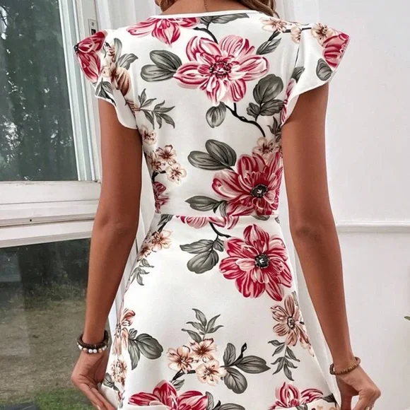 New Multicolored Ruffled Tiered A-Line dress - Picture 5 of 6